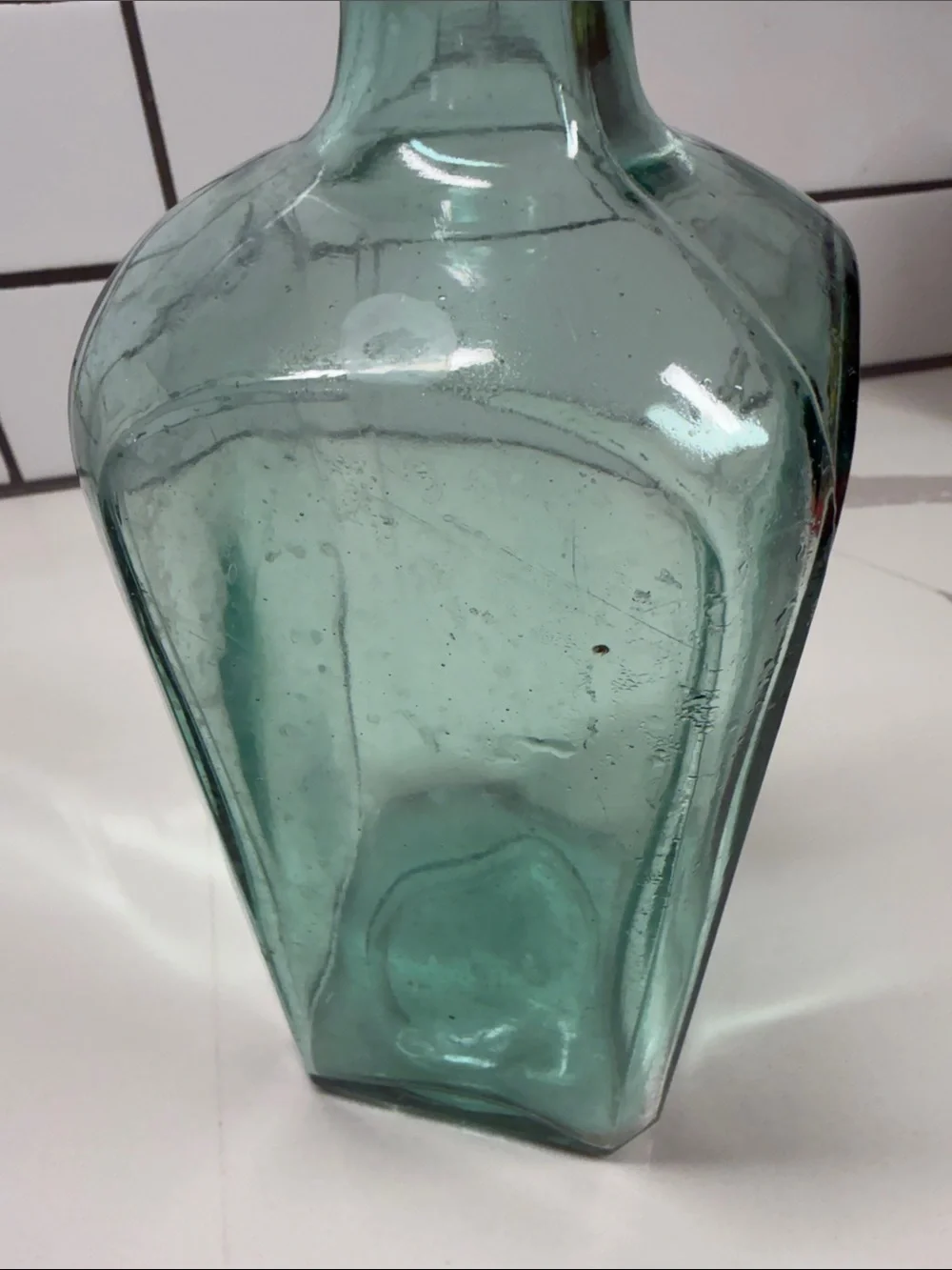 Vintage-Style Green Glass Bottle Decanter - Home Dining